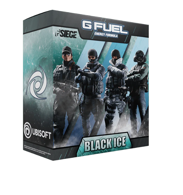 GFUEL Six Siege Black Ice Collector's Box + Metal Shaker + Charm Tag T –  gamestoyshop