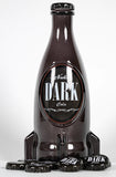 Fallout Nuka Cola Dark Glass Bottle + 10 Bottle Caps Tin Rocket Statue Figure