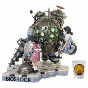 Bioshock Big Daddy Resin Cast Statue Figure Bouncer 14" + x2 Little Sister #/400