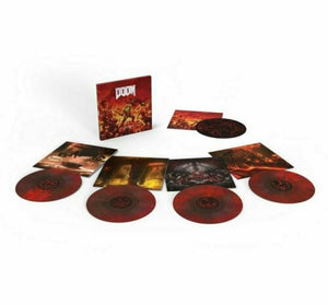Doom 5th Anniversary Vinyl Record Soundtrack 2016 4 LP Galaxy Red + Slipmat VGM