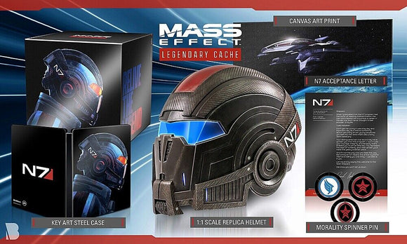 Mass Effect Legendary Edition Cache Collector's Bundle /w N7 Wearable Helmet LED